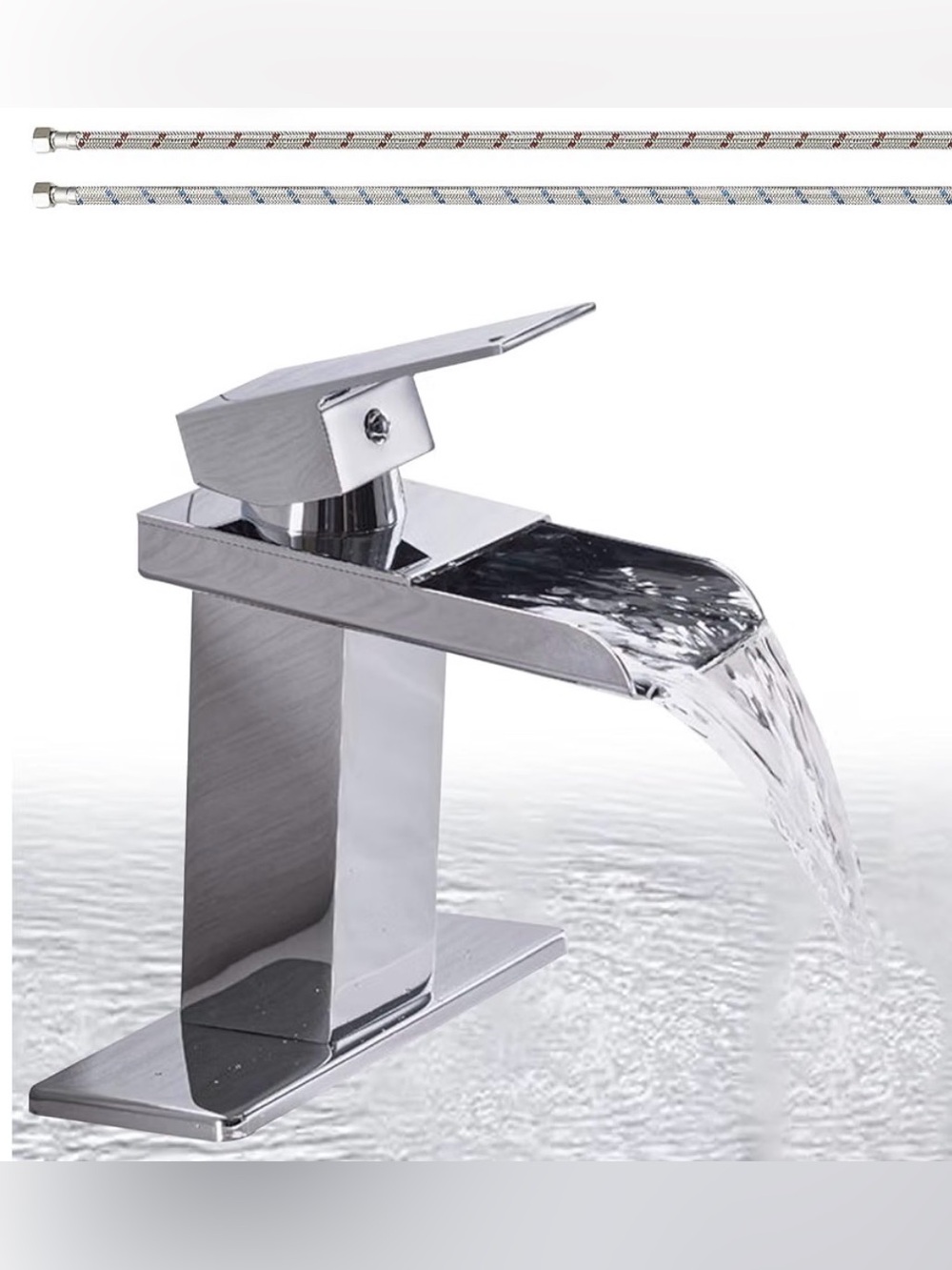Waterfall Bathroom Faucet,Chrome Single Handle Vanity Faucet